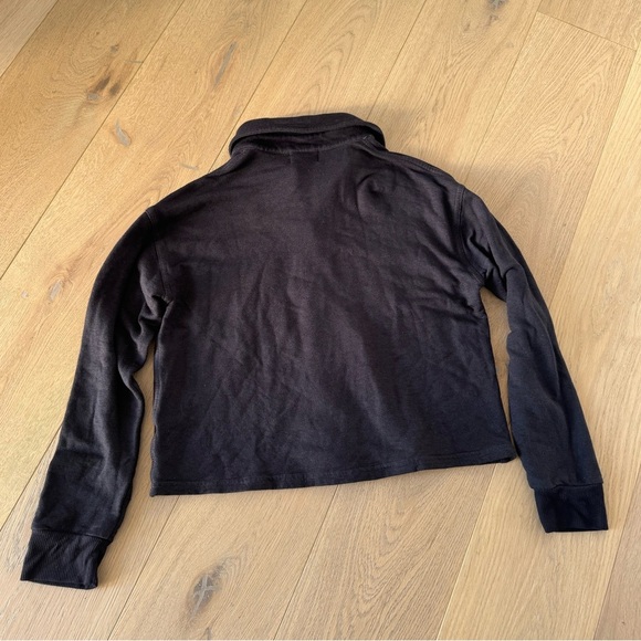 MONROW Supersoft Fleece Cropped Trucker Jacket in Black XS - Picture 4 of 8